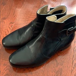 GEOX Black Leather Ankle Boots
